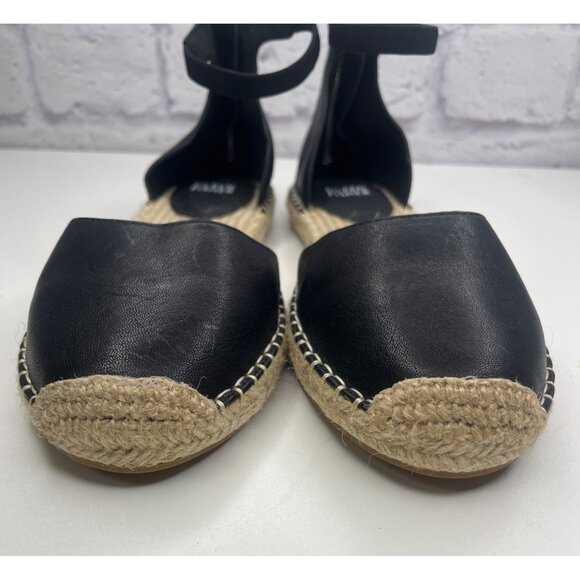 Eileen Fisher LaLa tumbled leather Black Espadrille Shoes Sandals Ladies Size 8 - Picture 8 of 11